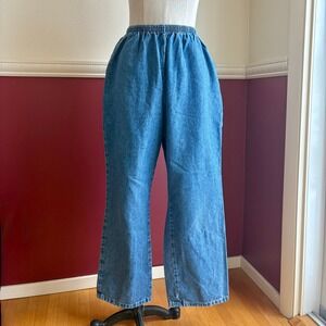 Vintage Chic Petite Women's Denim Jeans Crop Elastic Waist Blue Size 12‎